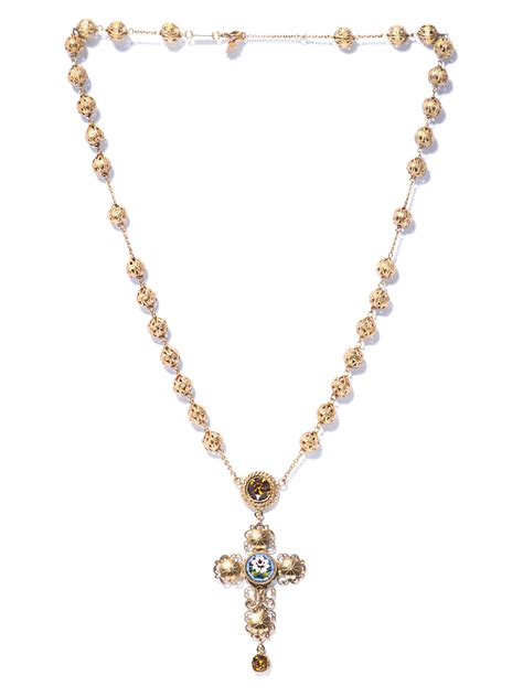 Dolce&Gabbana Rosary Cross Necklace .